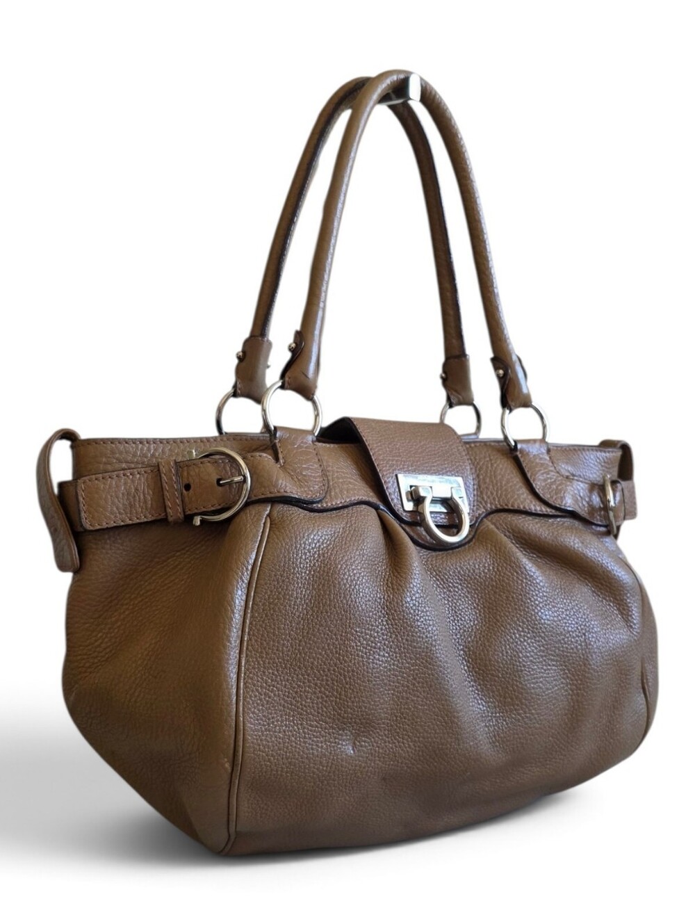 Salvatore Ferragamo Brown Leather Shoulder Bag